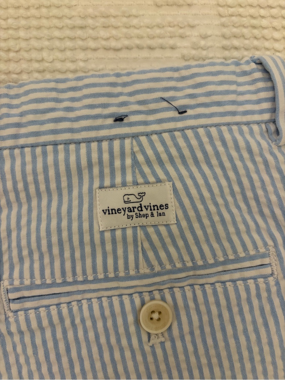 Vineyard Vines Light Blue & White Striped Kids Shorts